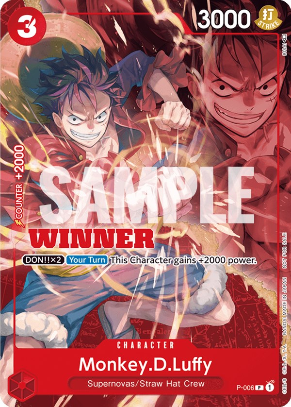 Monkey.D.Luffy (P-006) (Winner Pack Vol. 1) [One Piece Promotion Cards] | Black Swamp Games