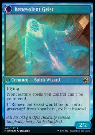Malevolent Hermit // Benevolent Geist [Innistrad: Midnight Hunt Prerelease Promos] | Black Swamp Games