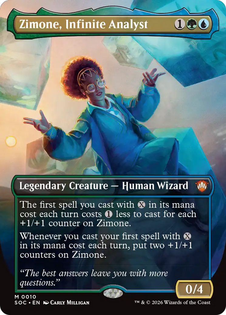 Zimone, Infinite Analyst (Borderless) [Secrets of Strixhaven Commander] | Black Swamp Games