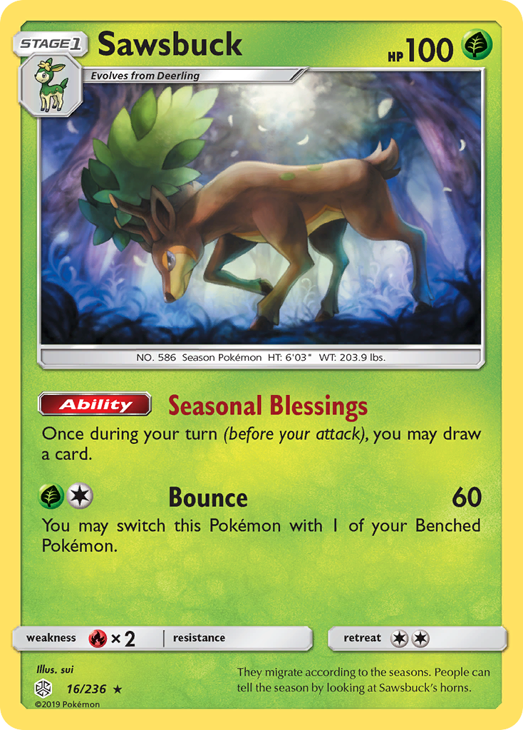 Sawsbuck (16/236) [Sun & Moon: Cosmic Eclipse] | Black Swamp Games