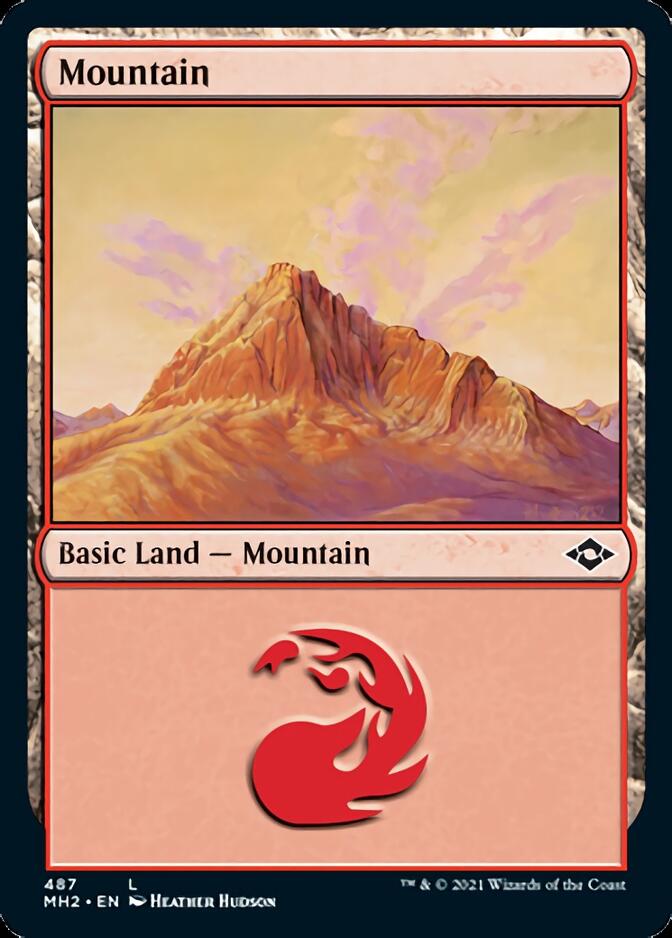 Mountain (487) (Foil Etched) [Modern Horizons 2] | Black Swamp Games