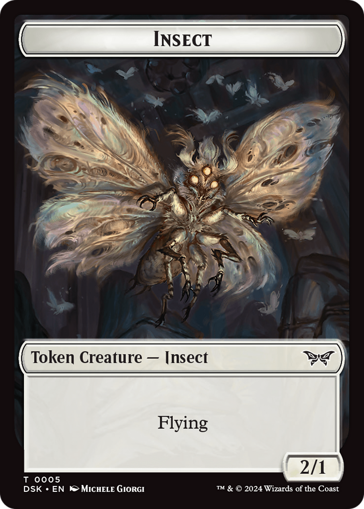 Insect (0005) // Manifest Double-Sided Token [Duskmourn: House of Horror Tokens] | Black Swamp Games