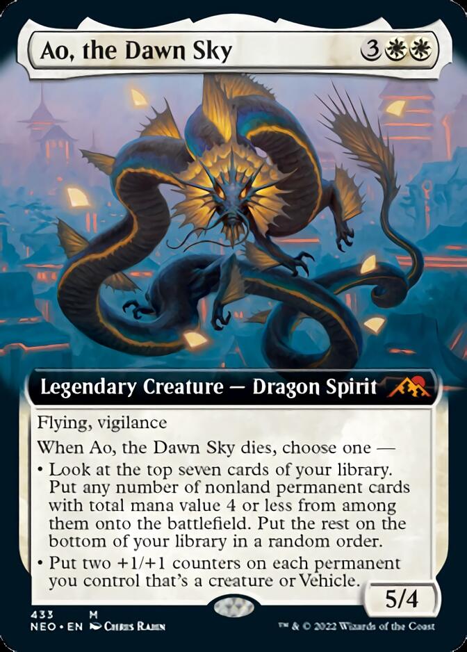 Ao, the Dawn Sky (Extended Art) [Kamigawa: Neon Dynasty] | Black Swamp Games