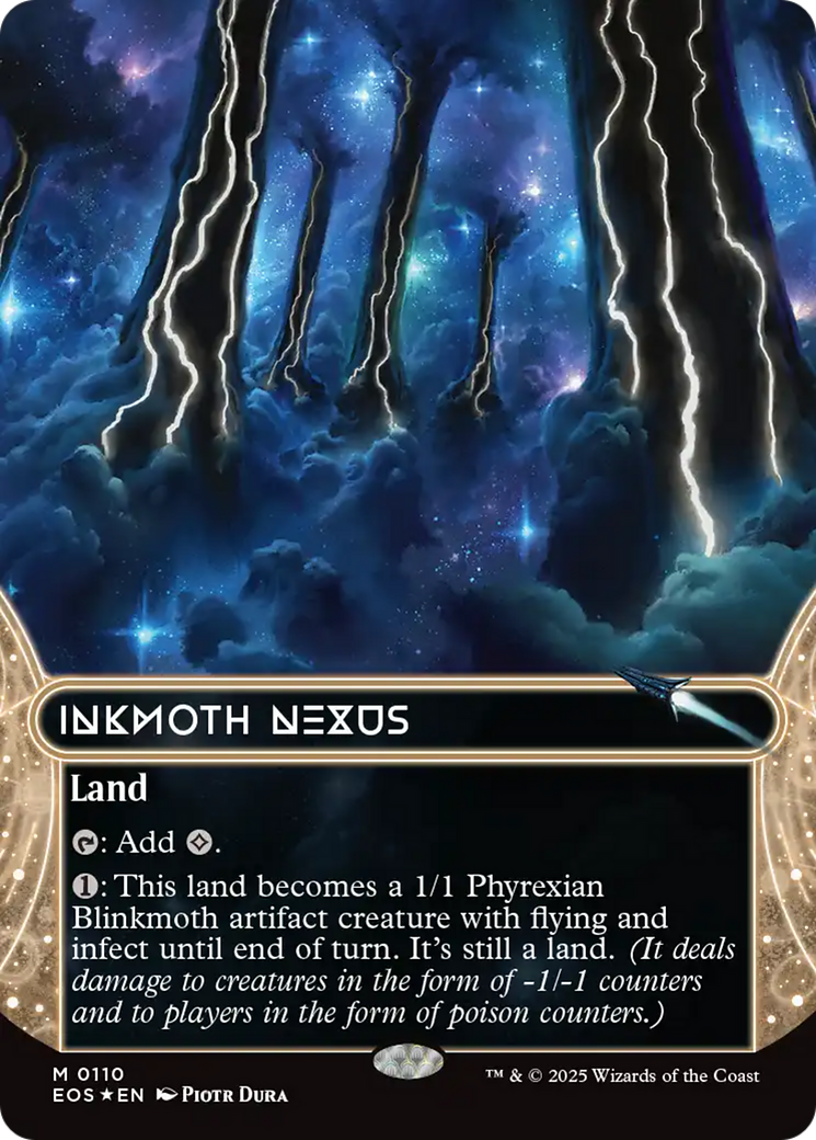 Inkmoth Nexus (0110) (Borderless) (Galaxy Foil) [Edge of Eternities: Stellar Sights] | Black Swamp Games