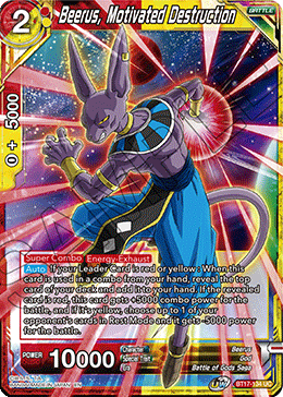 Beerus, Motivated Destruction (BT17-134) [Ultimate Squad] | Black Swamp Games