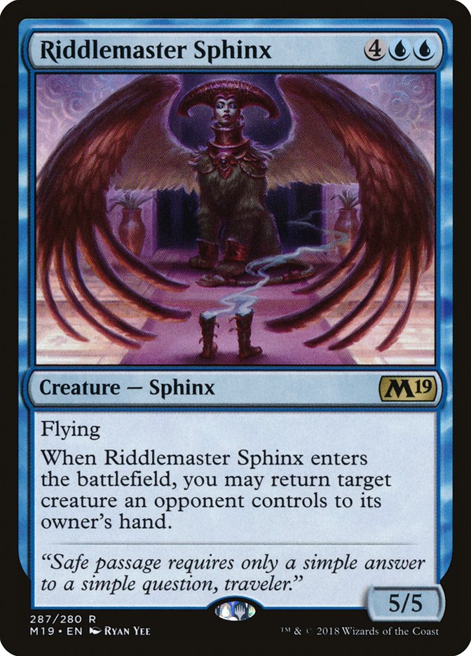 Riddlemaster Sphinx [Core Set 2019] | Black Swamp Games