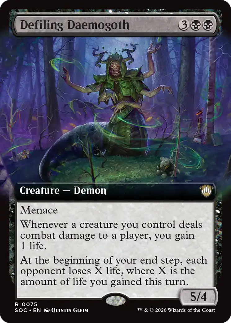 Defiling Daemogoth (Extended Art) [Secrets of Strixhaven Commander] | Black Swamp Games