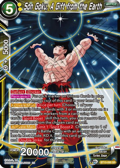 Son Goku, A Gift from the Earth (BT15-095) [Saiyan Showdown] | Black Swamp Games
