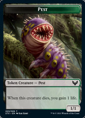 Spirit // Pest Double-Sided Token [Strixhaven: School of Mages Tokens] | Black Swamp Games