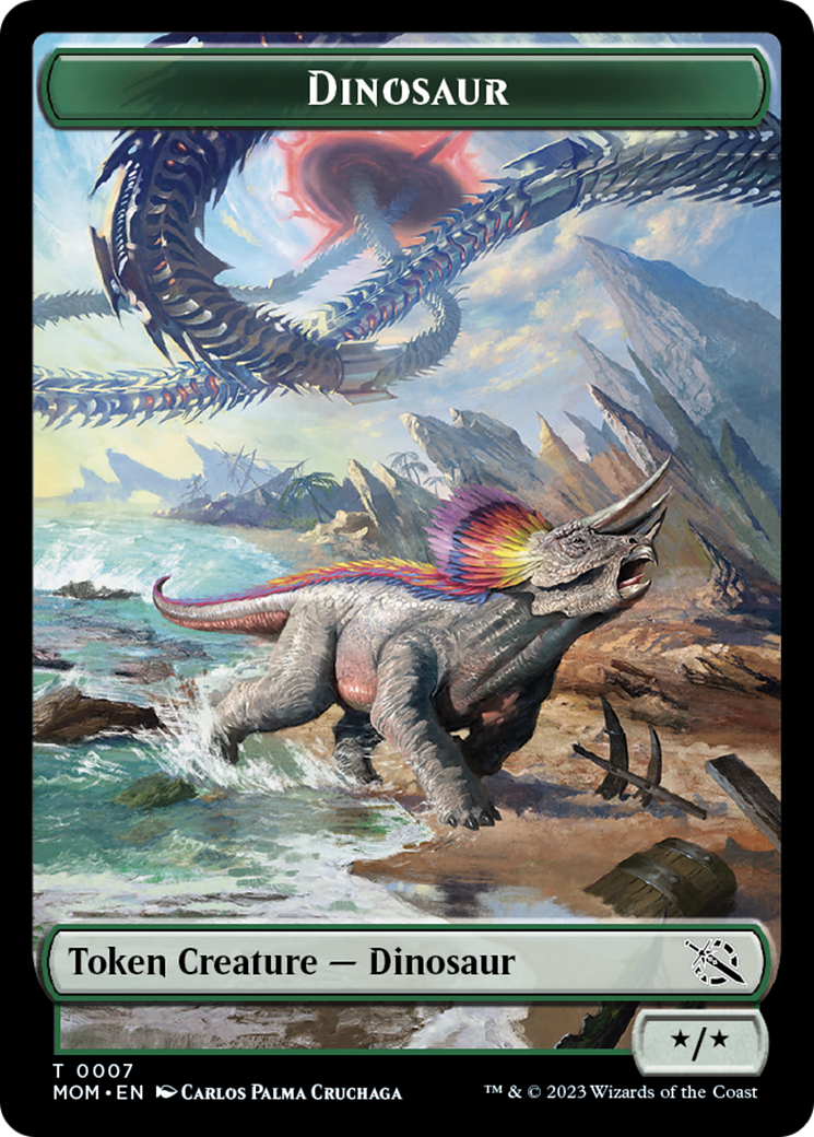Treasure (21) // Dinosaur Double-Sided Token [March of the Machine Tokens] | Black Swamp Games