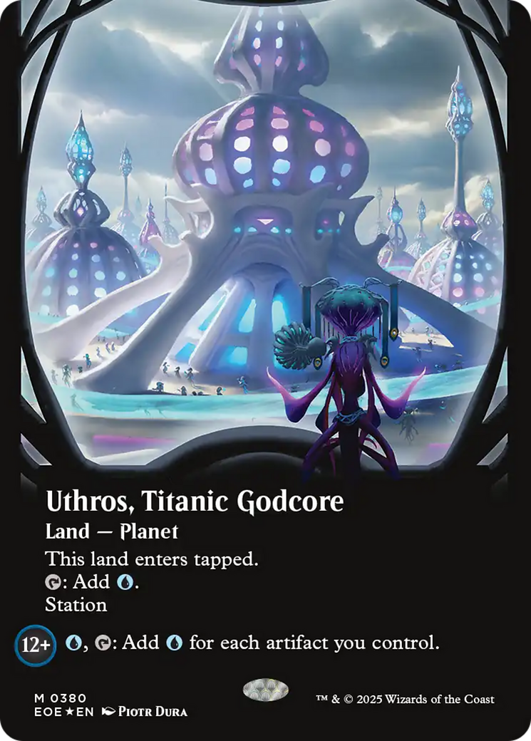 Uthros, Titanic Godcore (Borderless) (Galaxy Foil) [Edge of Eternities] | Black Swamp Games