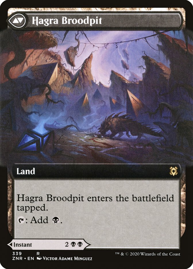 Hagra Mauling // Hagra Broodpit (Extended Art) [Zendikar Rising] | Black Swamp Games