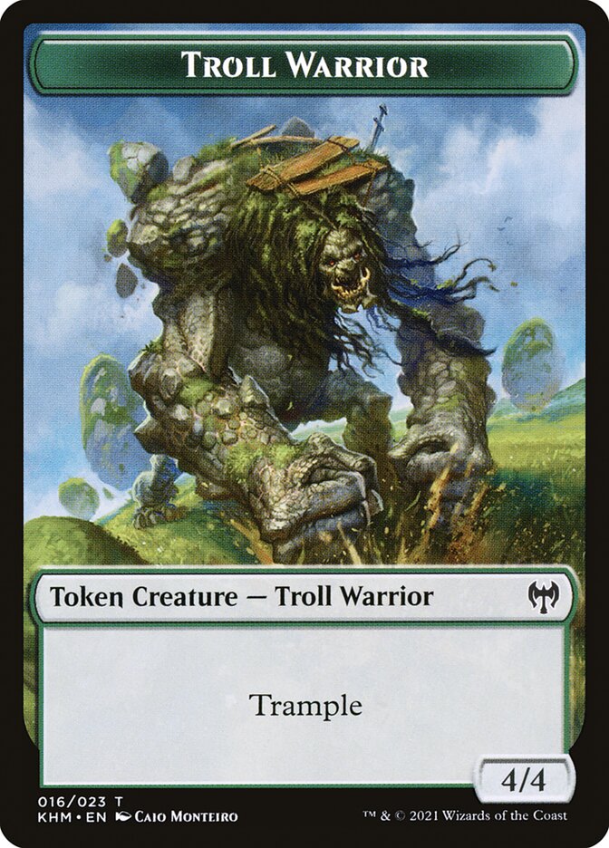 Elf Warrior // Troll Warrior Double-Sided Token [Kaldheim Tokens] | Black Swamp Games