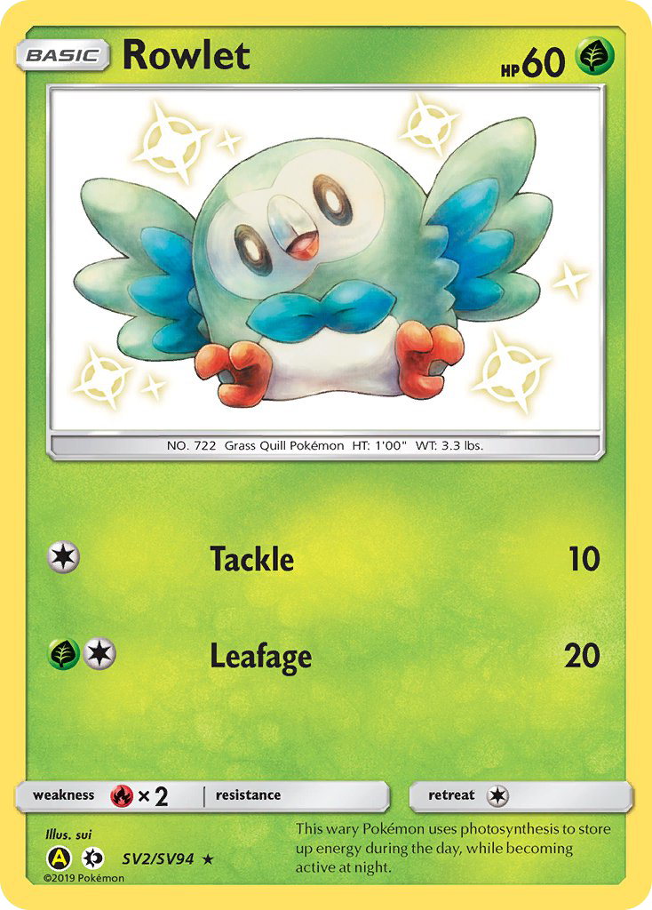Rowlet (SV2/SV94) [Sun & Moon: Hidden Fates - Shiny Vault] | Black Swamp Games