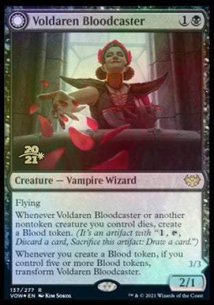 Voldaren Bloodcaster // Bloodbat Summoner [Innistrad: Crimson Vow Prerelease Promos] | Black Swamp Games