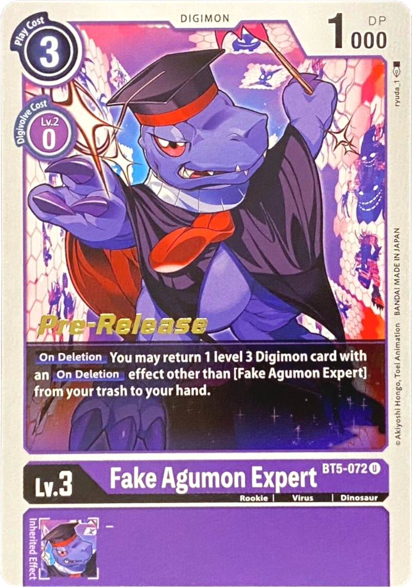 Fake Agumon Expert [BT5-072] [Battle of Omni Pre-Release Promos] | Black Swamp Games