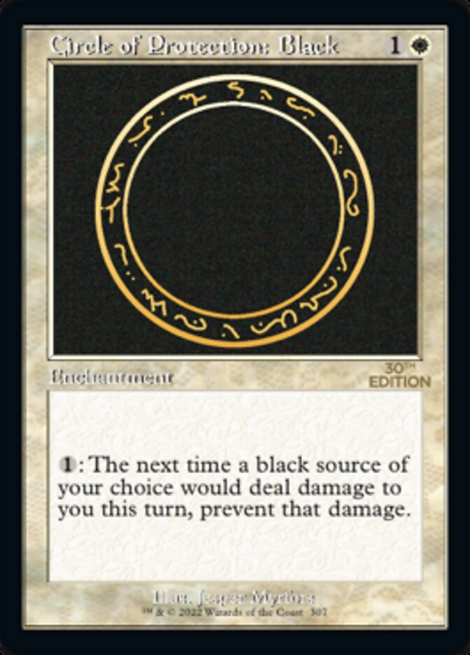 Circle of Protection: Black (Retro) [30th Anniversary Edition] | Black Swamp Games