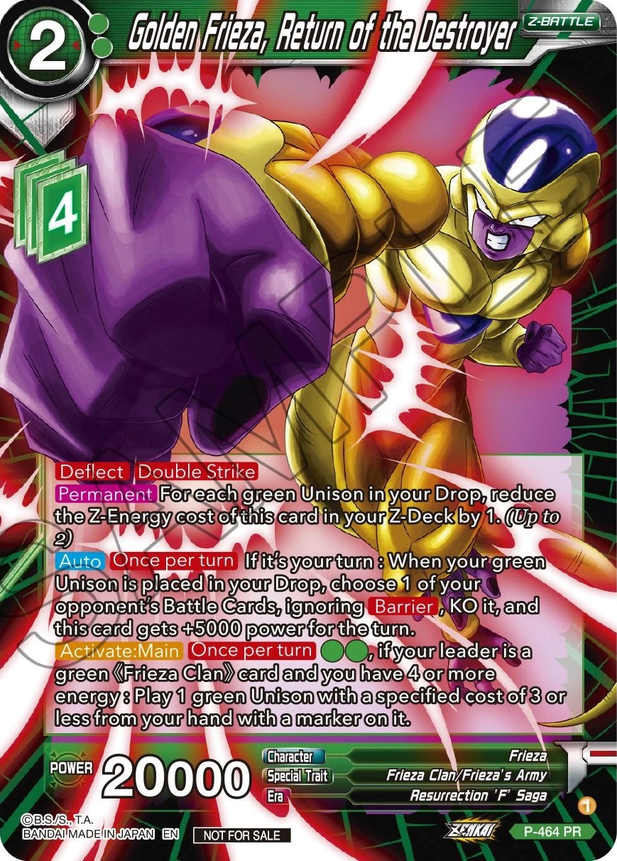 Golden Frieza, Return of the Destroyer (Z03 Dash Pack) (P-464) [Promotion Cards] | Black Swamp Games