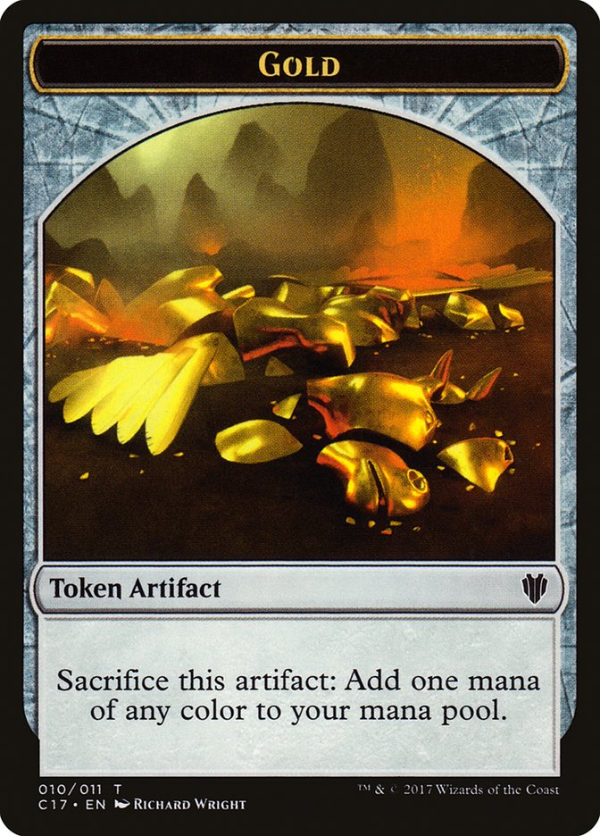 Zombie // Gold Double-Sided Token [Commander 2017 Tokens] | Black Swamp Games