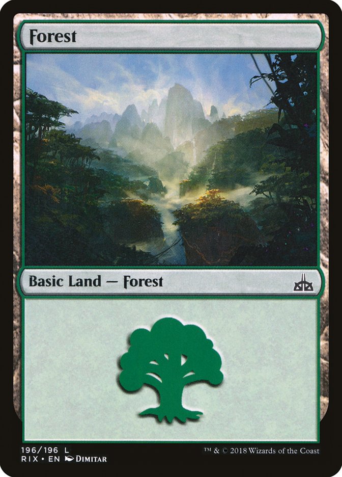 Forest (196) [Rivals of Ixalan] | Black Swamp Games