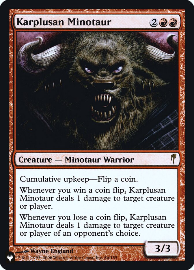 Karplusan Minotaur [Secret Lair: Heads I Win, Tails You Lose] | Black Swamp Games