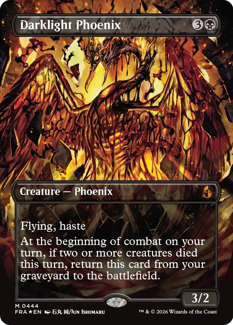 Darklight Phoenix (Borderless) (0444) [Reality Fracture] | Black Swamp Games