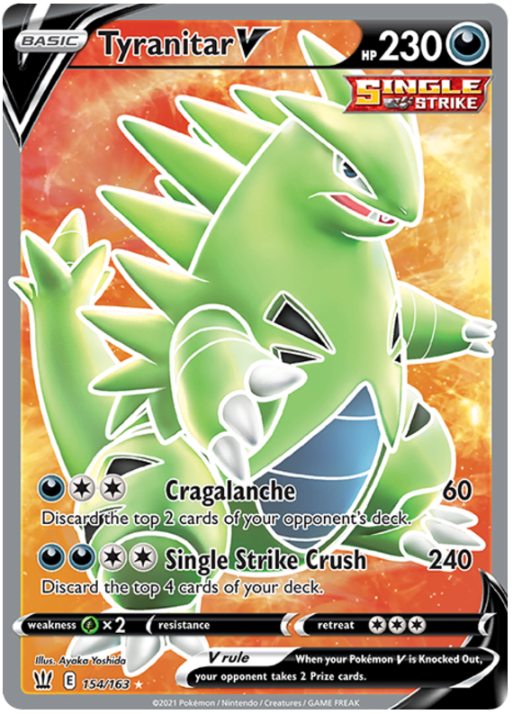 Tyranitar V (154/163) [Sword & Shield: Battle Styles] | Black Swamp Games
