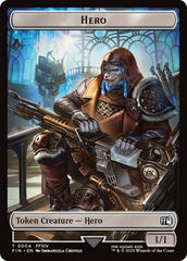 Bird // Hero (0004) Double Sided Token [FINAL FANTASY Commander Tokens] | Black Swamp Games