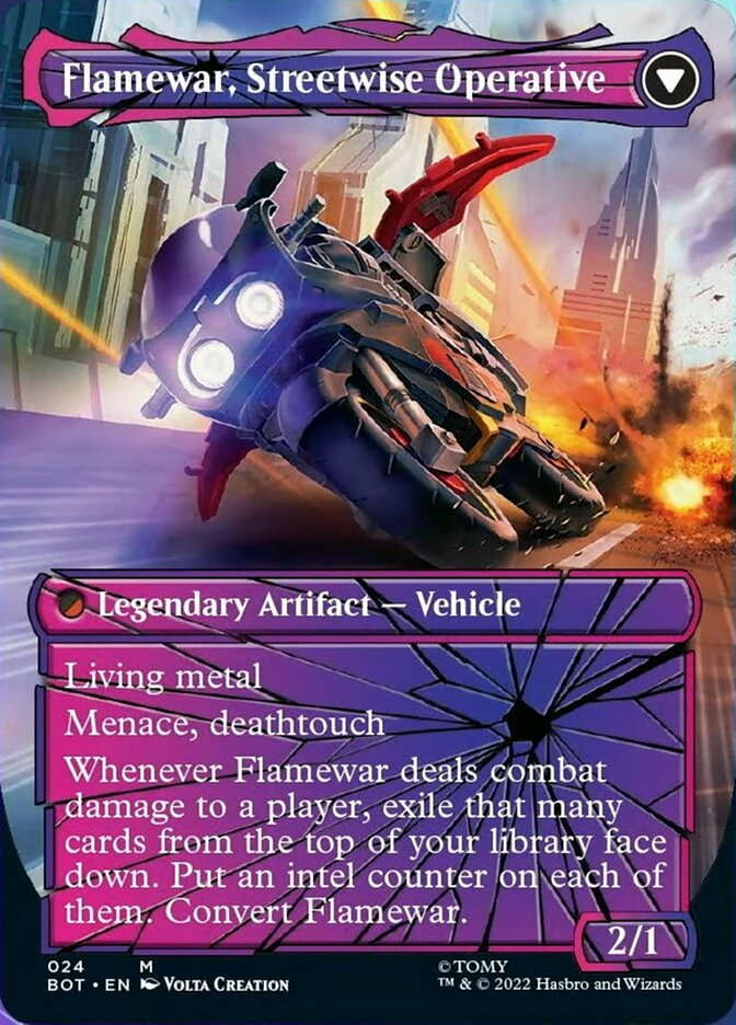 Flamewar, Brash Veteran // Flamewar, Streetwise Operative (Shattered Glass) [Transformers] | Black Swamp Games