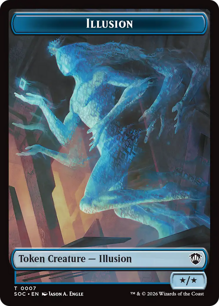 Spirit (0006) // Illusion Double-Sided Token [Secrets of Strixhaven Commander Tokens] | Black Swamp Games