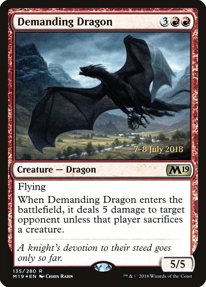 Demanding Dragon [Core Set 2019 Prerelease Promos] | Black Swamp Games