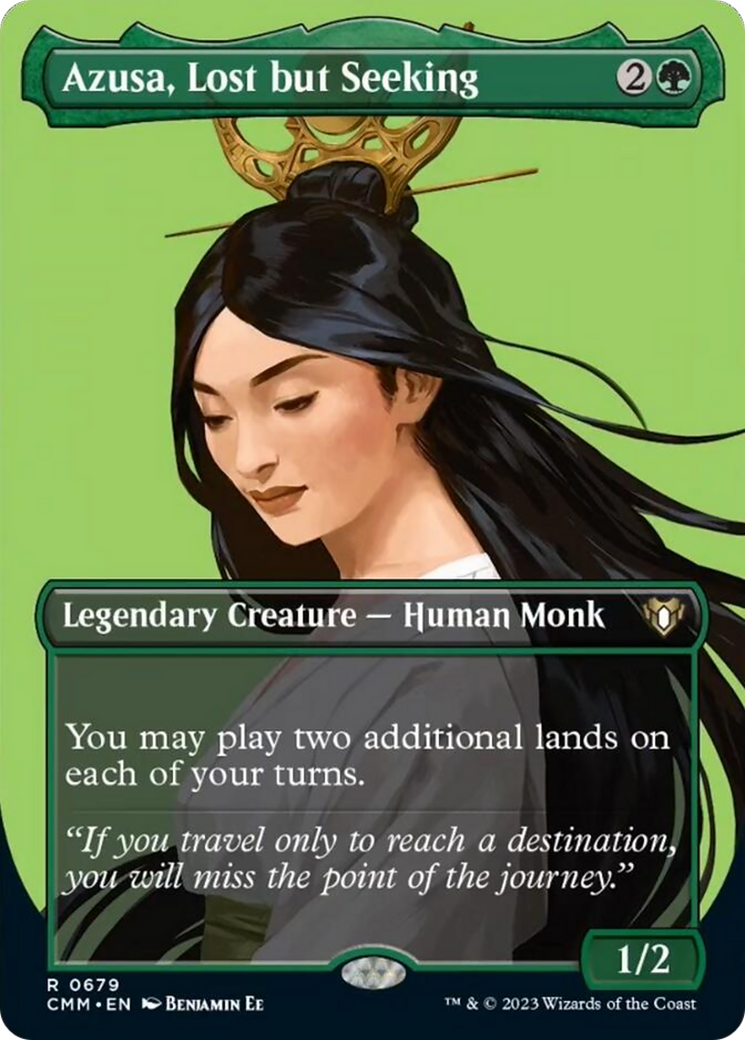 Azusa, Lost but Seeking (Borderless Profile) [Commander Masters] | Black Swamp Games