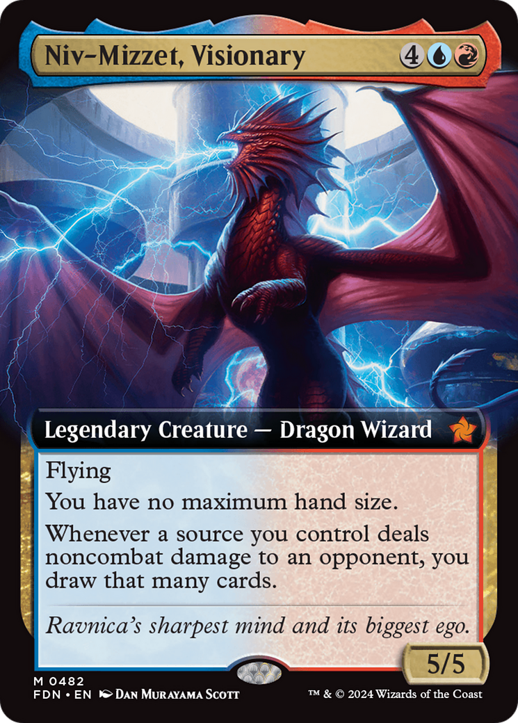 Niv-Mizzet, Visionary (Extended Art) [Foundations] | Black Swamp Games