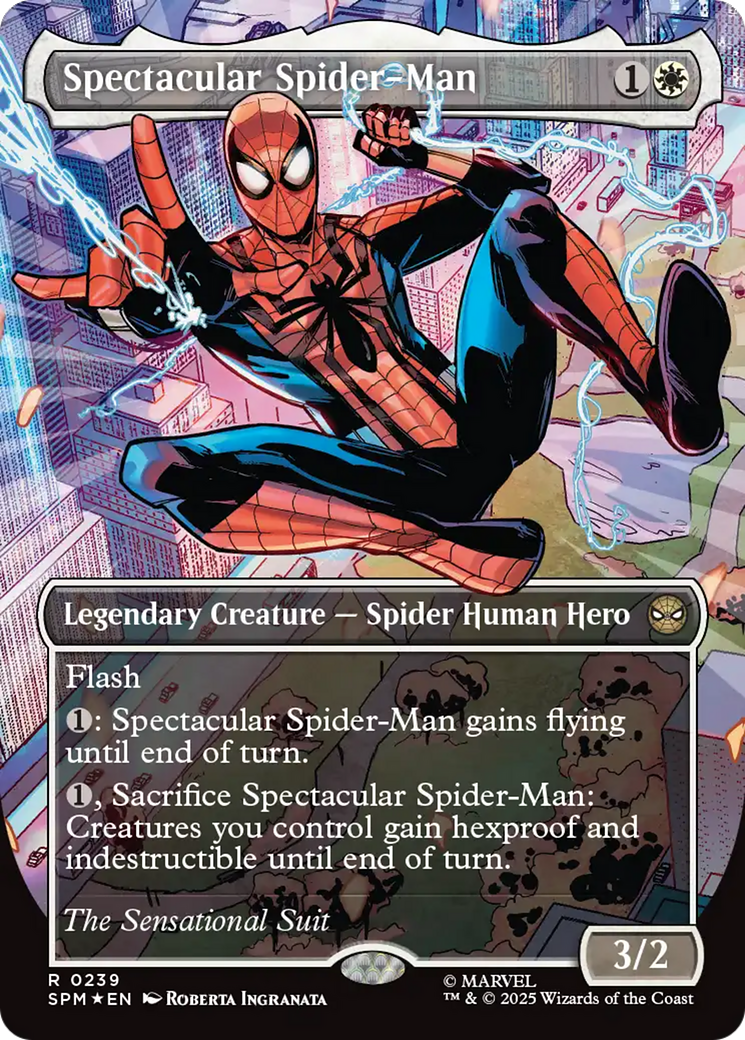 Spectacular Spider-Man (0239) (Borderless) (Textured Foil) [Marvel's Spider-Man] | Black Swamp Games