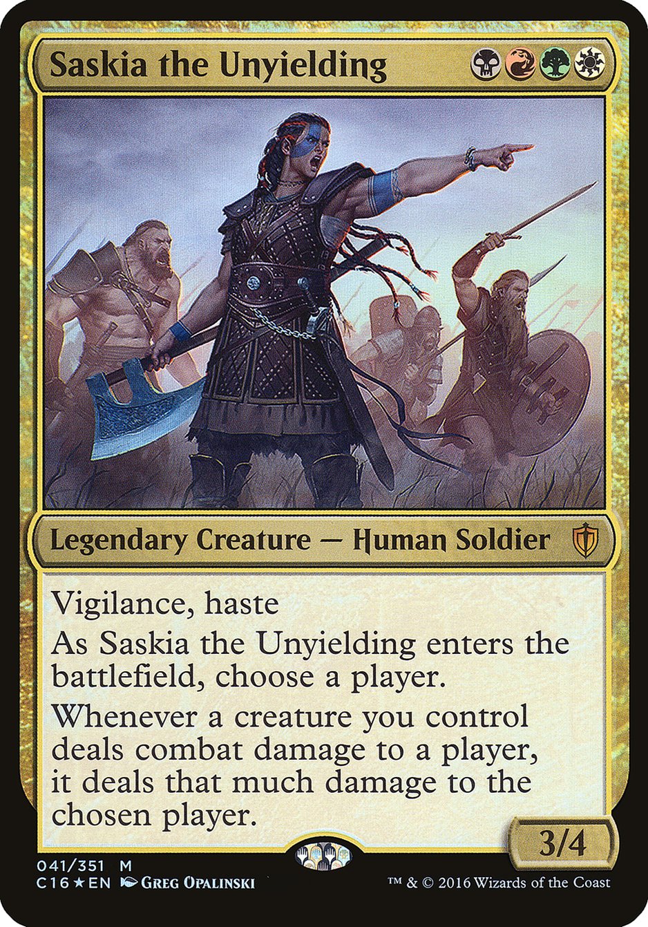 Saskia the Unyielding (Oversized) [Commander 2016 Oversized] | Black Swamp Games