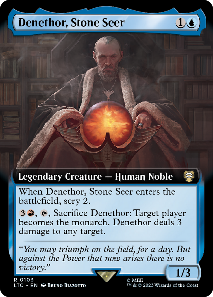 Denethor, Stone Seer (Extended Art) [The Lord of the Rings: Tales of Middle-Earth Commander] | Black Swamp Games