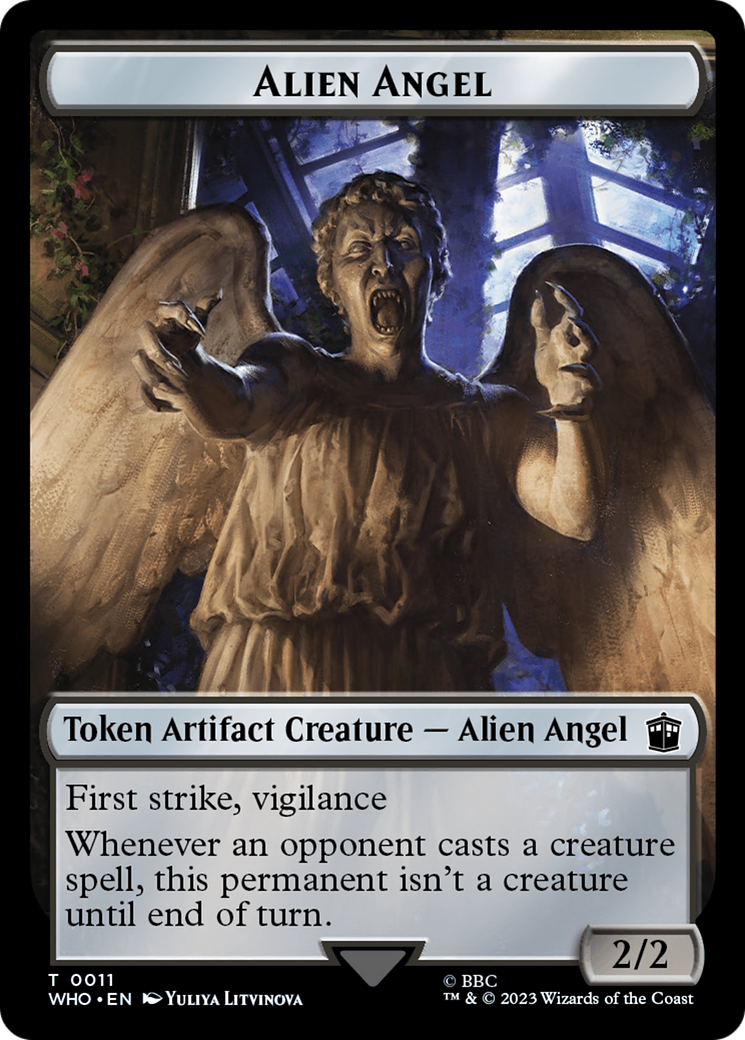 Alien Angel // Dalek Double-Sided Token [Doctor Who Tokens] | Black Swamp Games