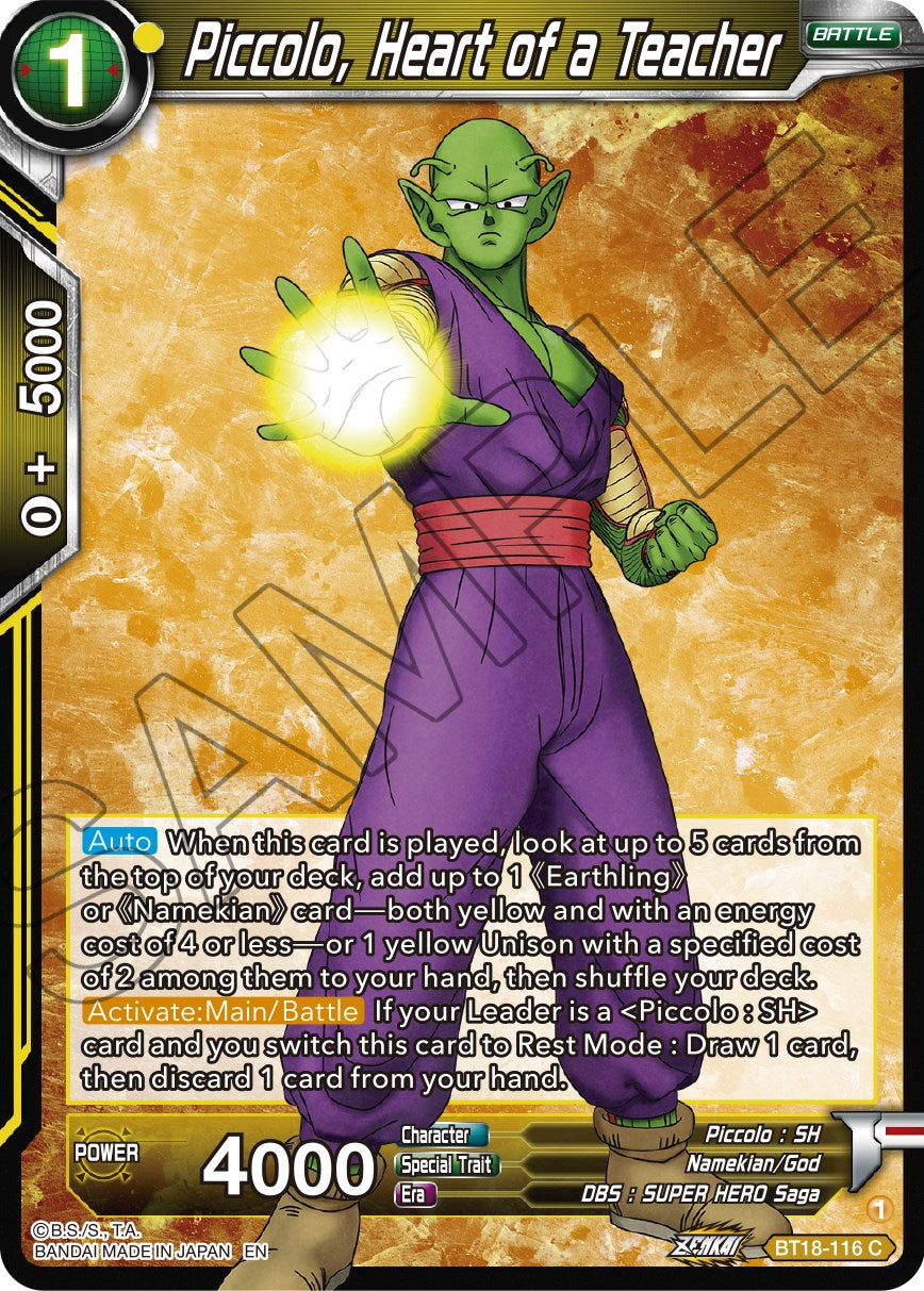 Piccolo, Heart of a Teacher (BT18-116) [Dawn of the Z-Legends] | Black Swamp Games