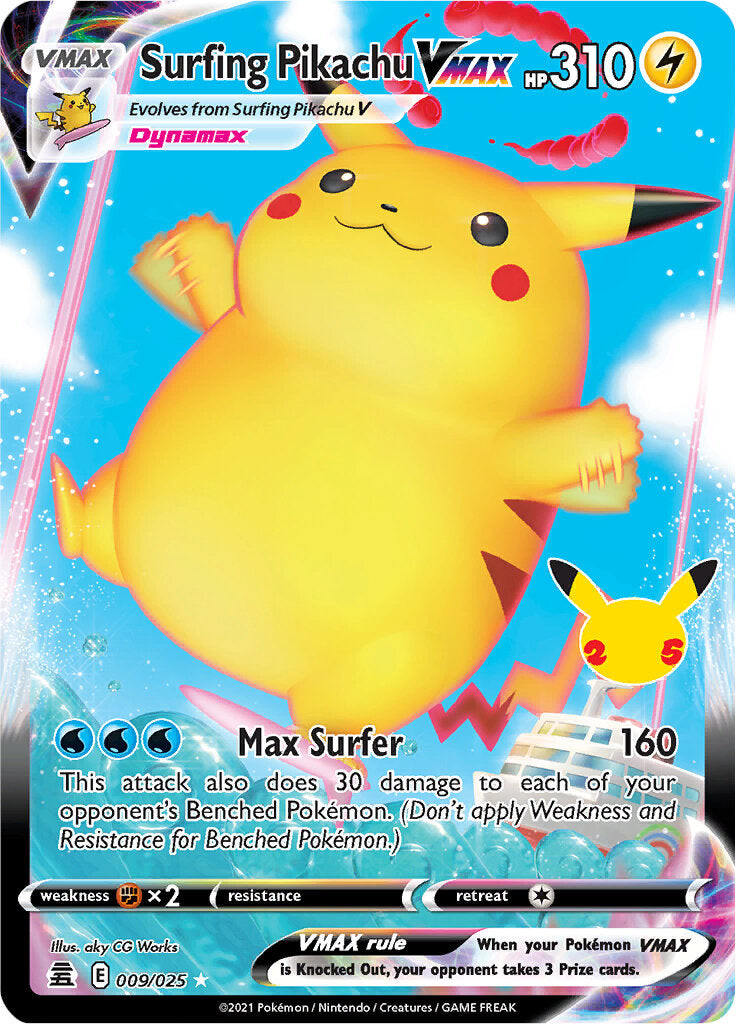 Surfing Pikachu VMAX (009/025) [Celebrations: 25th Anniversary] | Black Swamp Games