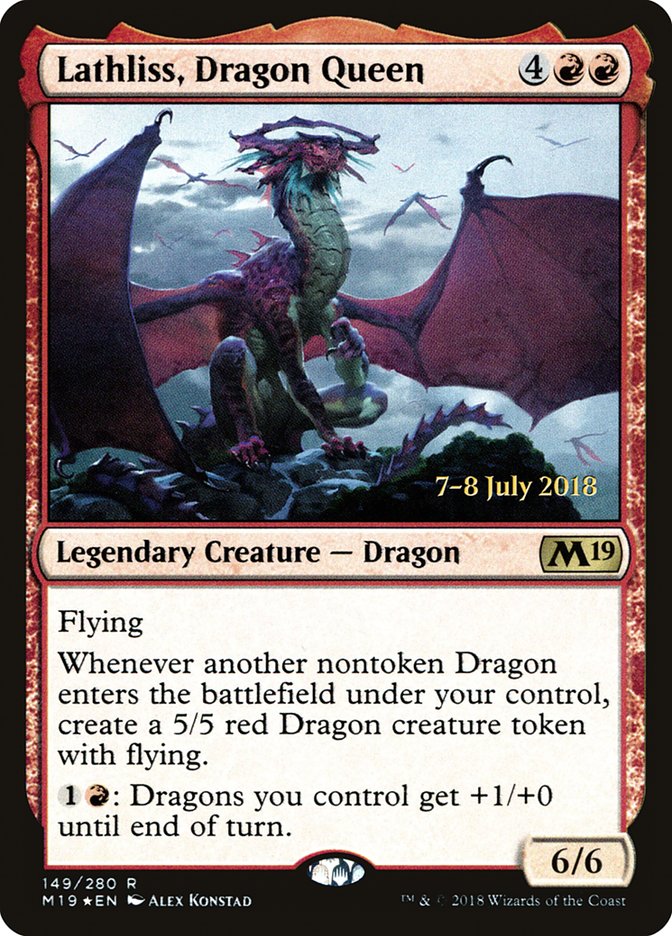 Lathliss, Dragon Queen [Core Set 2019 Prerelease Promos] | Black Swamp Games