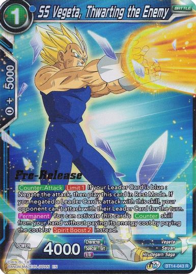 SS Vegeta, Thwarting the Enemy (BT14-043) [Cross Spirits Prerelease Promos] | Black Swamp Games