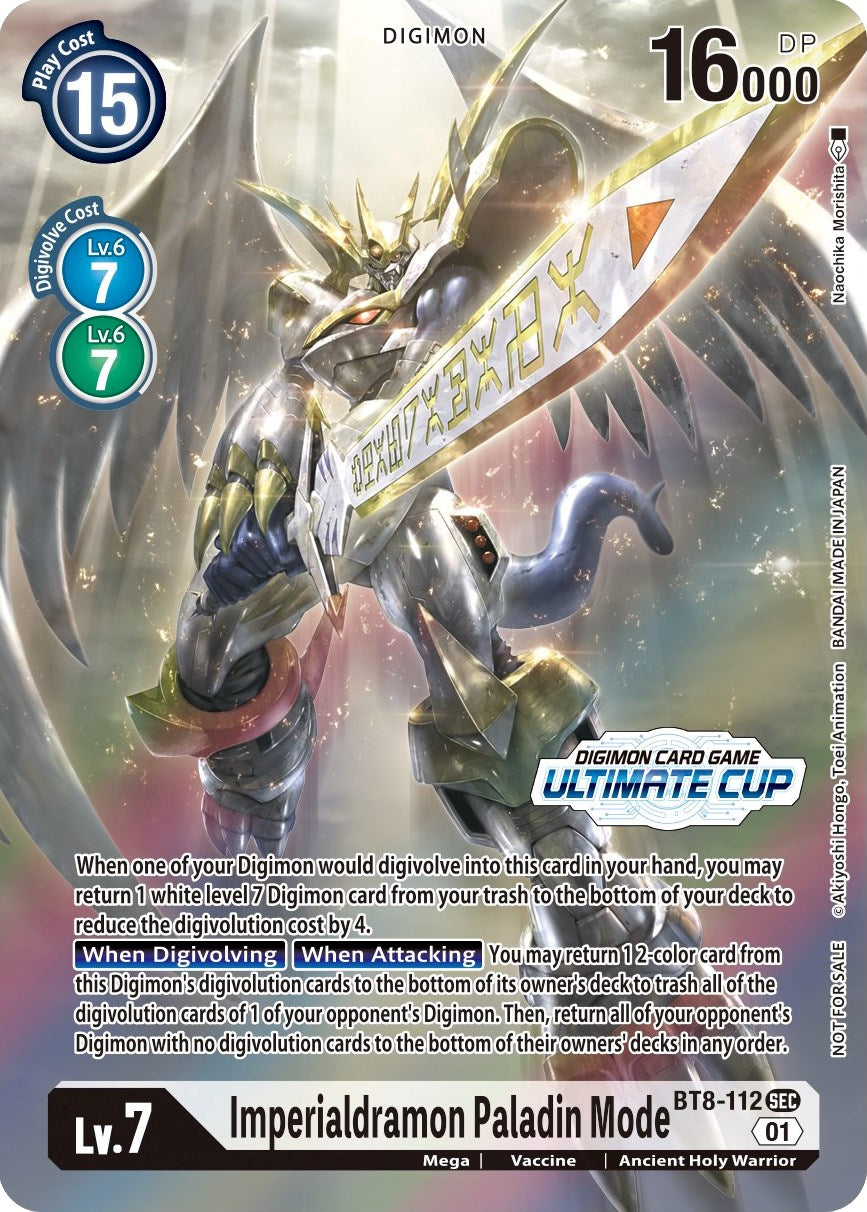 Imperialdramon Paladin Mode [BT8-112] (April Ultimate Cup 2022) [New Awakening Promos] | Black Swamp Games