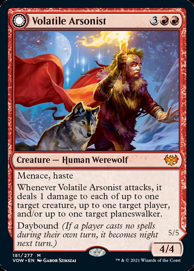 Volatile Arsonist // Dire-Strain Anarchist [Innistrad: Crimson Vow] | Black Swamp Games
