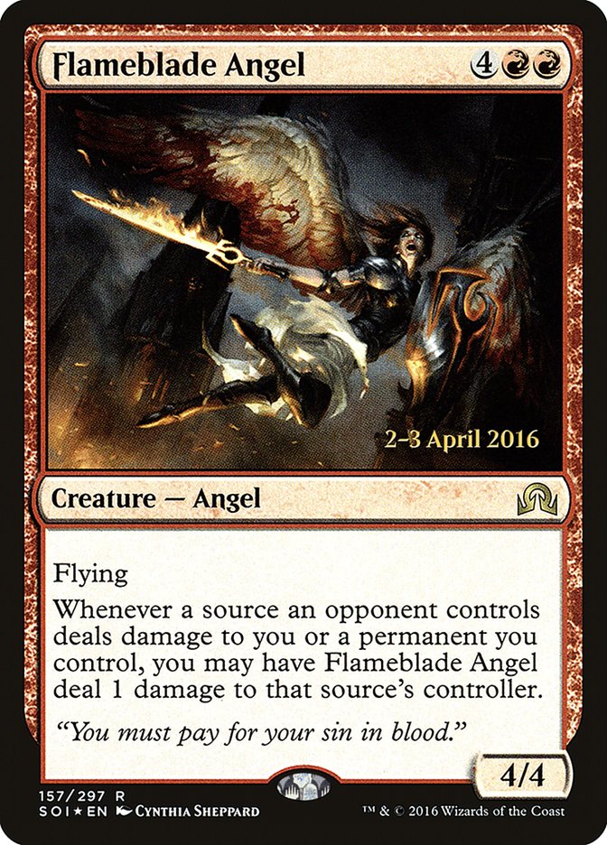 Flameblade Angel [Shadows over Innistrad Prerelease Promos] | Black Swamp Games