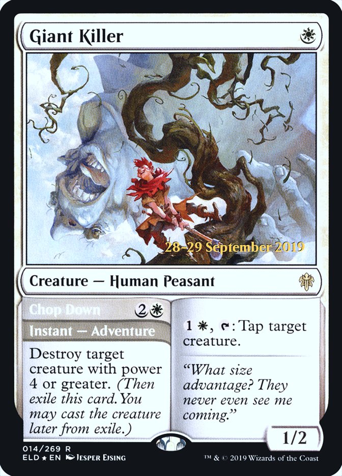 Giant Killer // Chop Down [Throne of Eldraine Prerelease Promos] | Black Swamp Games