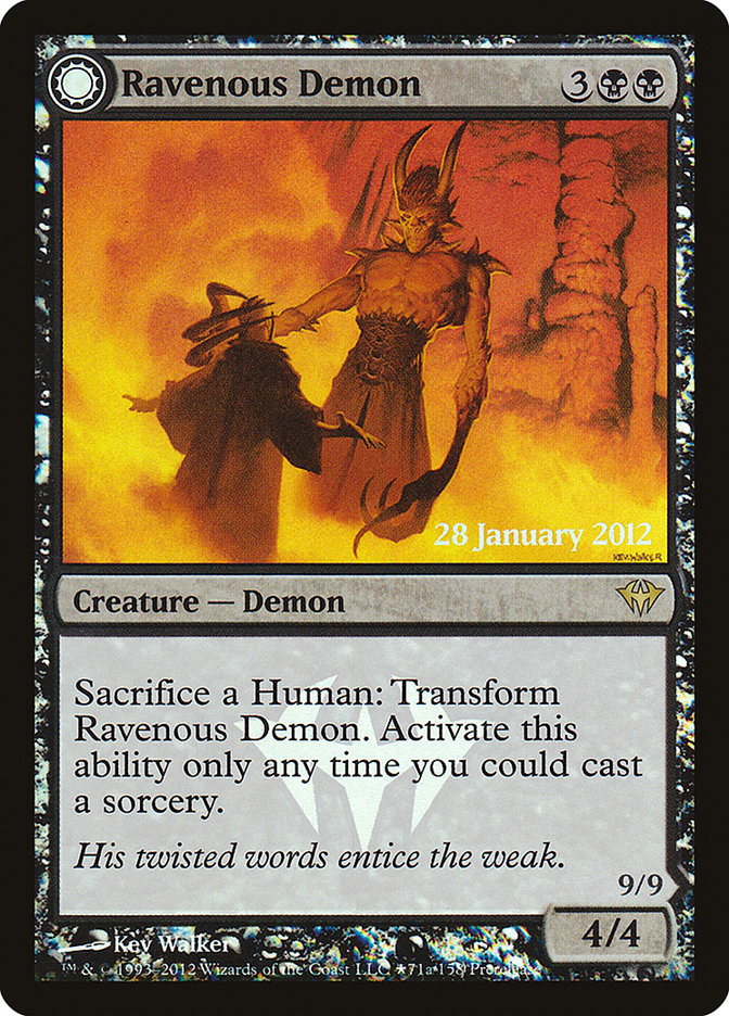 Ravenous Demon // Archdemon of Greed [Dark Ascension Prerelease Promos] | Black Swamp Games