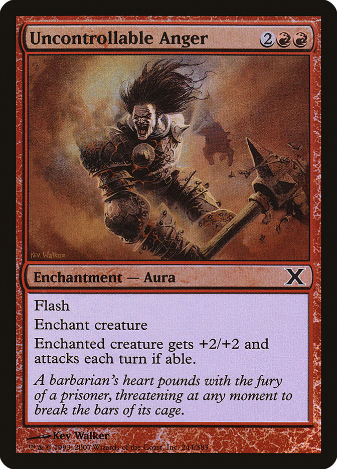Uncontrollable Anger (Premium Foil) [Tenth Edition] | Black Swamp Games