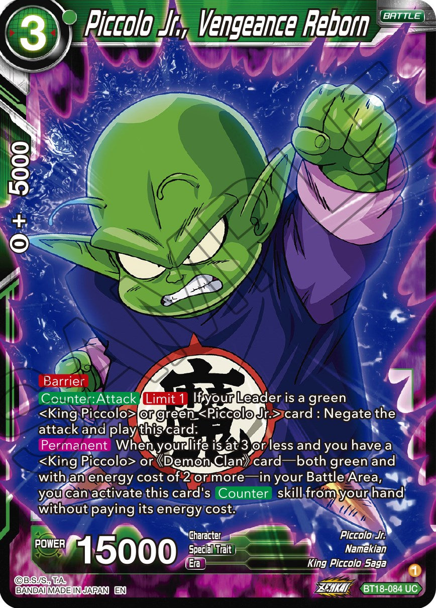 Piccolo Jr., Vengeance Reborn (BT18-084) [Dawn of the Z-Legends] | Black Swamp Games