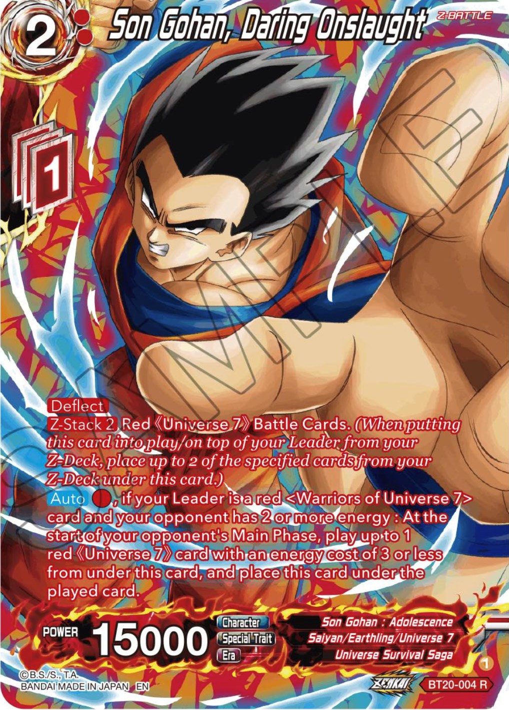 Son Gohan, Daring Onslaught (Silver Foil) (BT20-004) [Power Absorbed] | Black Swamp Games