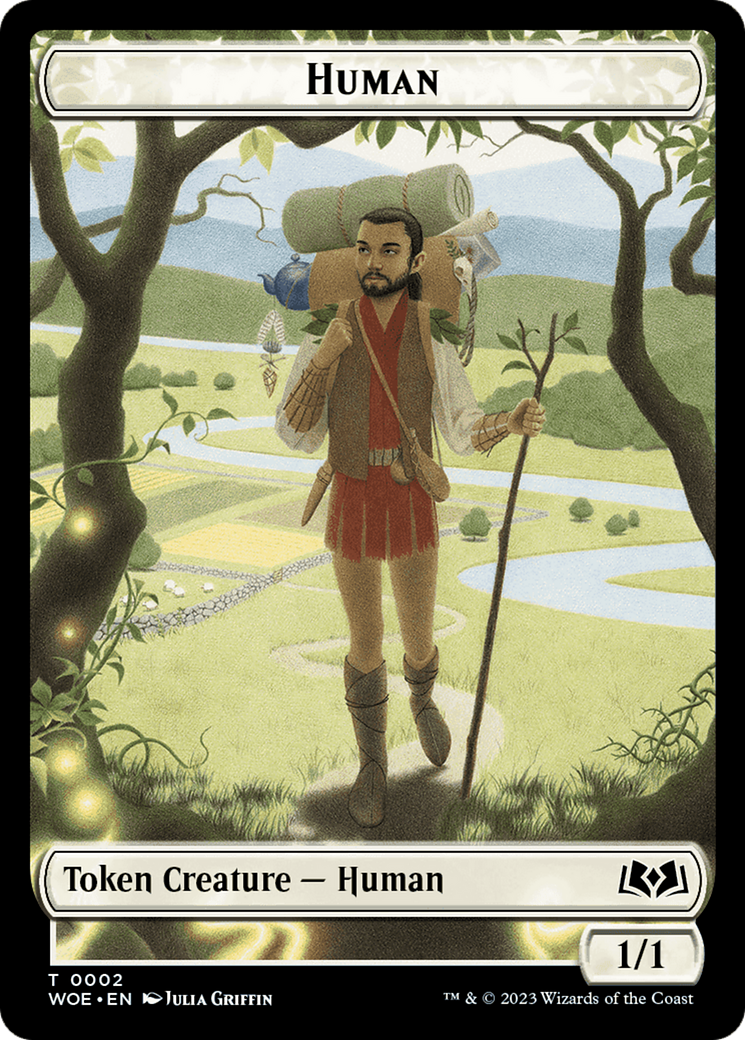 Human // Food (0013) Double-Sided Token [Wilds of Eldraine Tokens] | Black Swamp Games
